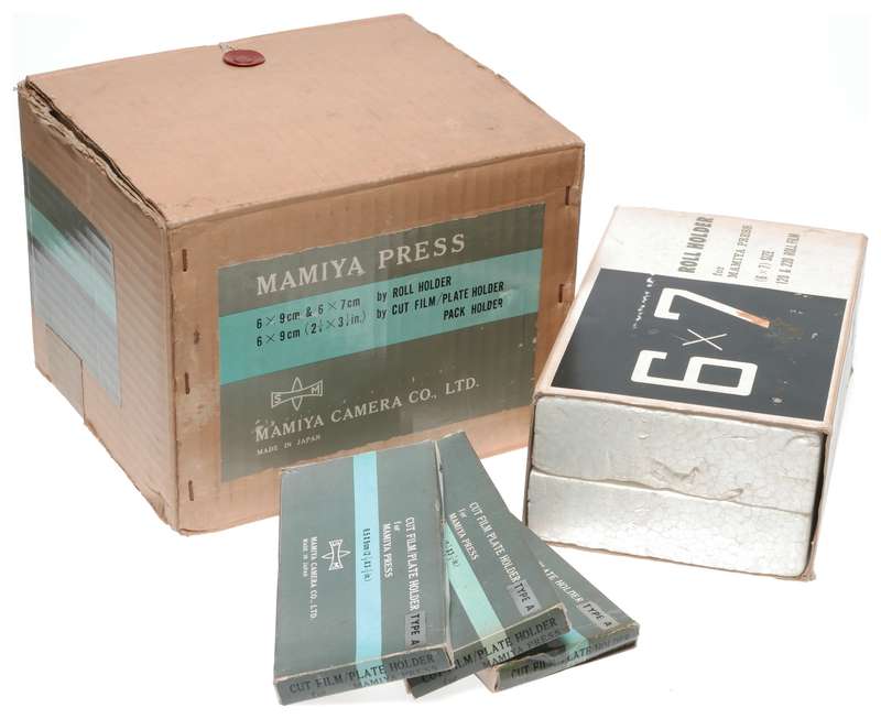 Mamiya Press 6x7 camera 6x9 Sekor 3.5 f=90mm plates film back