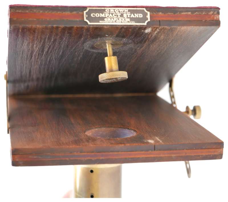 Graflex USA Crown camera compact stand tripod vintage wood