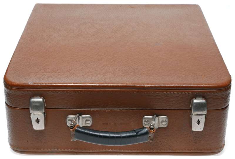 Linhof original camera factory fitted flight case brown leather