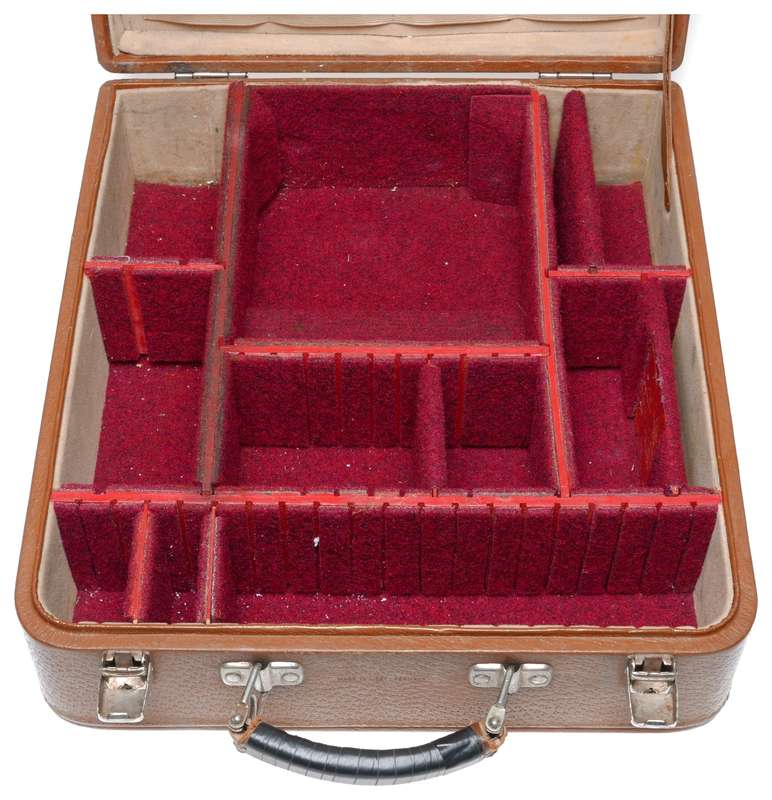 Linhof original camera factory fitted flight case brown leather