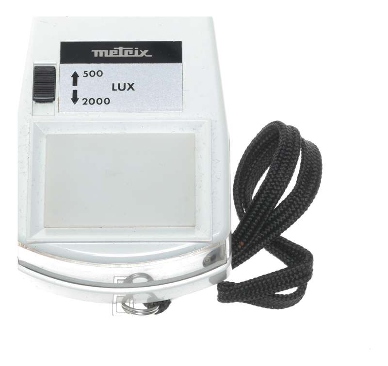 Metrix Lux hand held light exposure f/stop meter vintage case strap