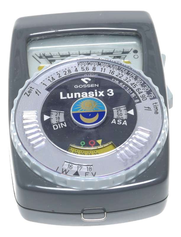 Gossen Lunasix 3 hand held light exposure f/stop meter antique case
