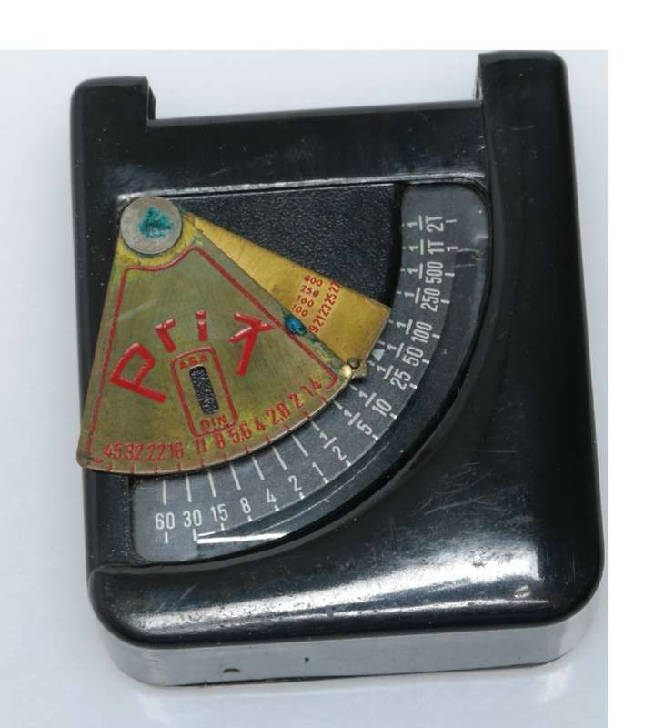 Prix hand held light exposure f/stop meter antique analog cased