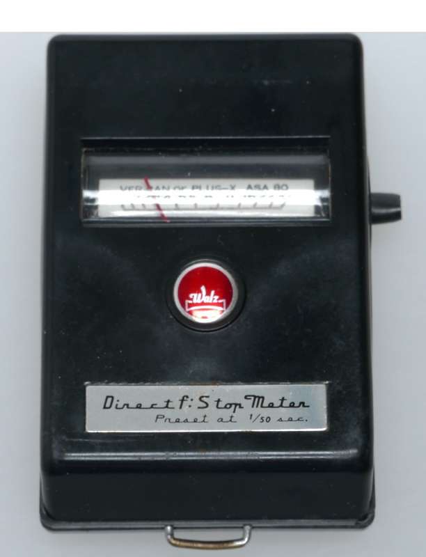 Waltz direct meter hand held light exposure f/stop meter vintage case