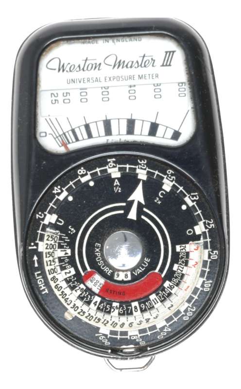 Weston Master III hand held light exposure f/stop meter antique case