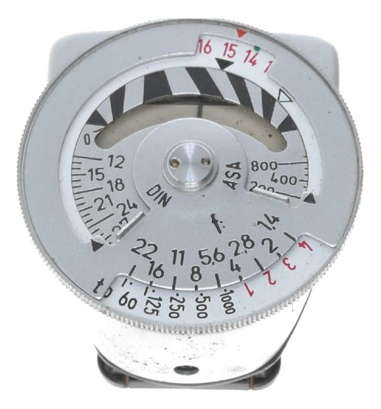 Bewi hot shoe light exposure f/stop meter vintage case
