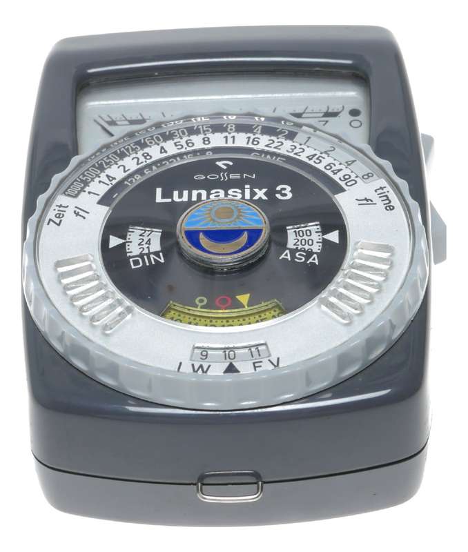 Gossen Lunasix 3 hand held light exposure f/stop meter vintage leather case