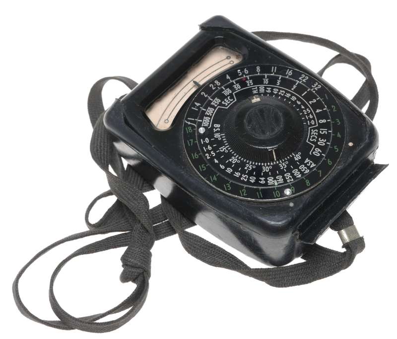 hand held light exposure f/stop meter vintage case No name