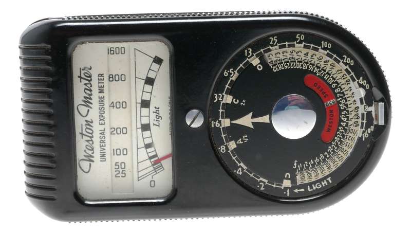 Black Weston Master hand held light exposure f/stop meter vintage Tan case