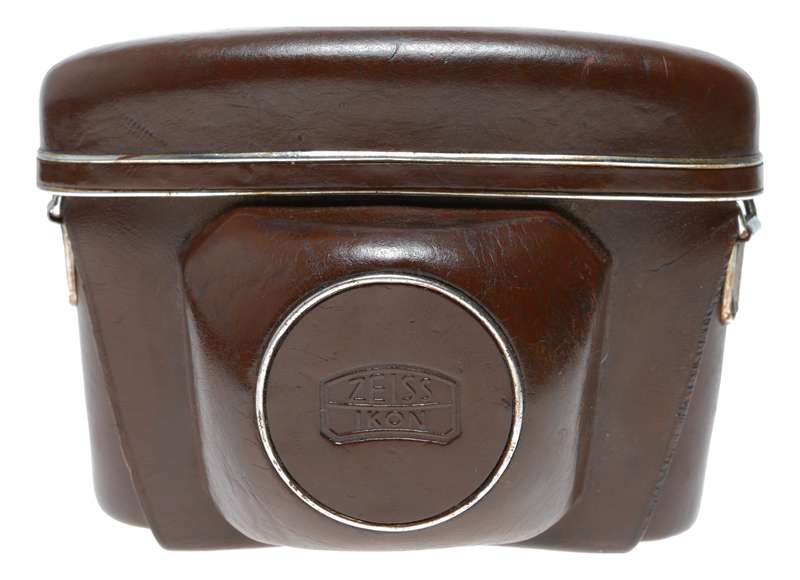 Zeiss Ikon Contaflex vintage film camera antique leather case in used condition