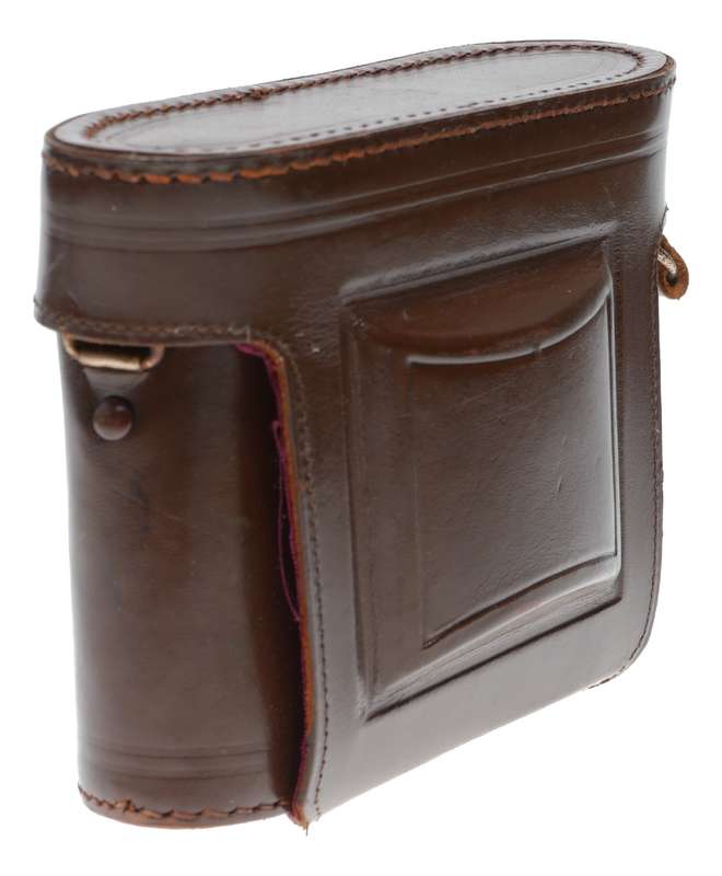 No name vintage film camera antique leather case in used condition with strap