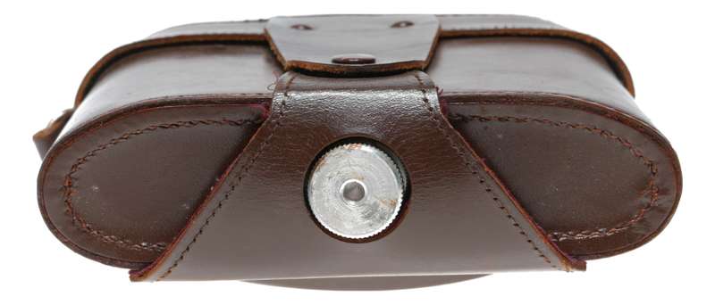 No name vintage film camera antique leather case in used condition with strap