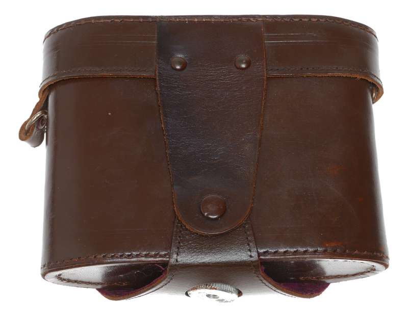 No name vintage film camera antique leather case in used condition with strap