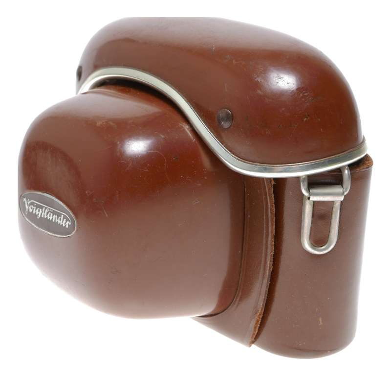 Voigtlander vintage film camera antique patent leather case in used condition