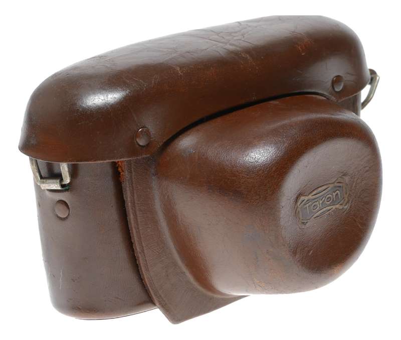 TARON tan vintage film camera antique leather case in used condition
