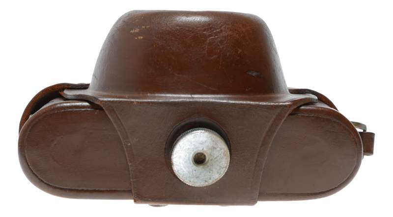 TARON tan vintage film camera antique leather case in used condition