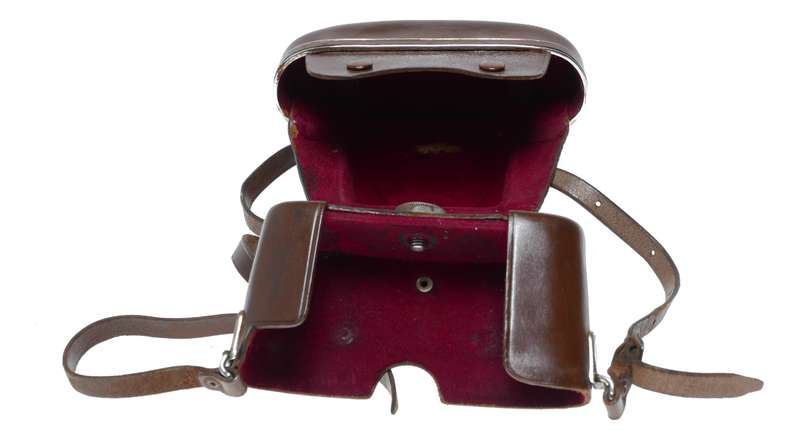 Zeiss Ikon Contaflex vintage film camera antique leather case in used condition