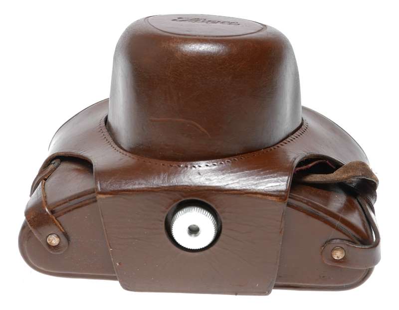 Vintage Ihagee film camera antique leather case in used condition strap