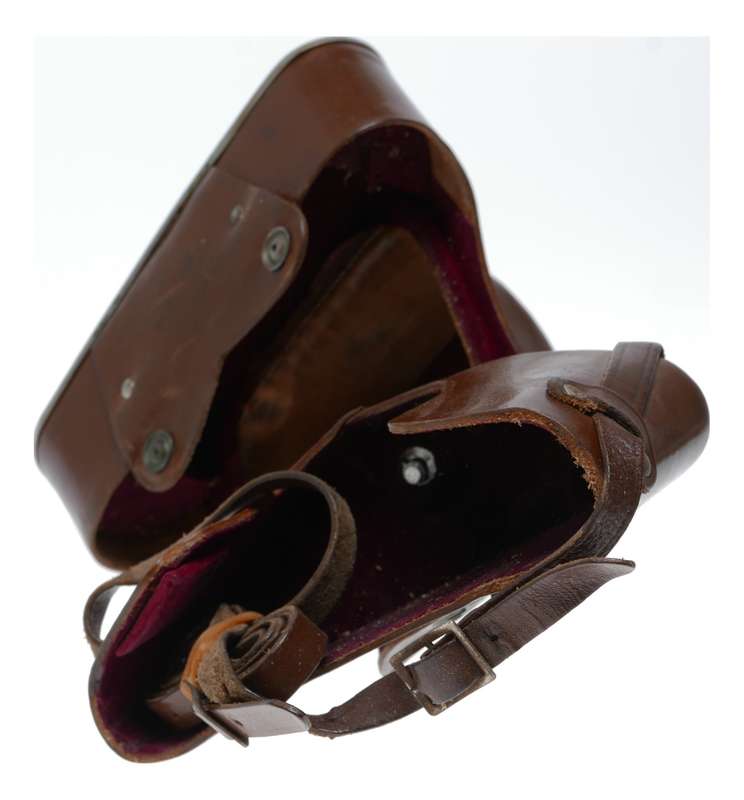 Vintage Ihagee film camera antique leather case in used condition strap