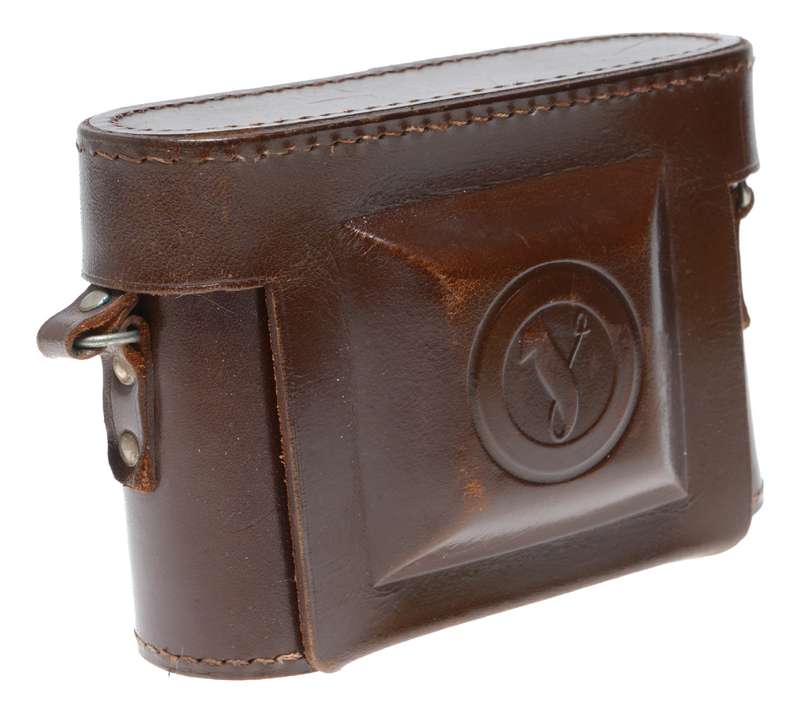 Voigtlander compact vintage film camera antique leather case in used condition