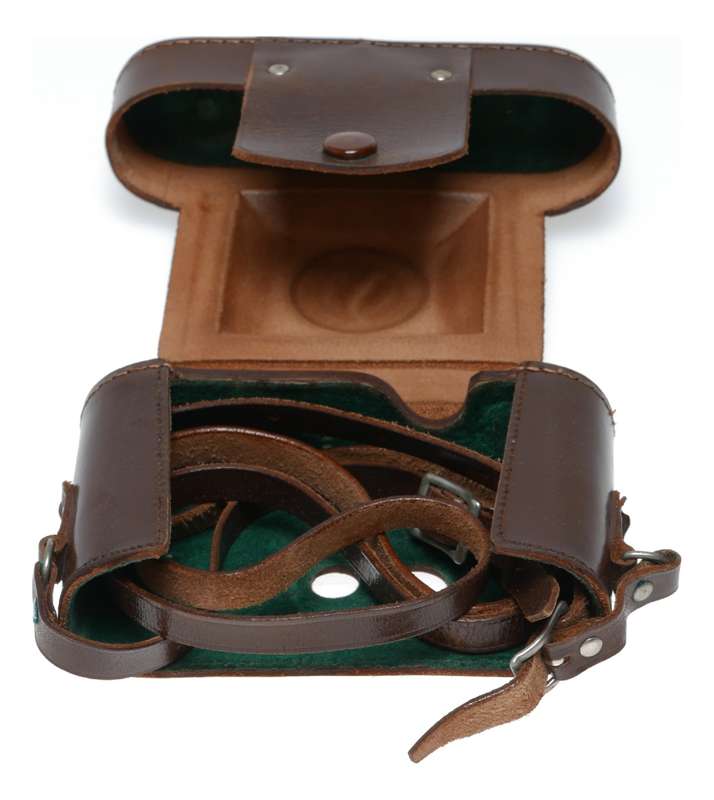 Voigtlander compact vintage film camera antique leather case in used condition