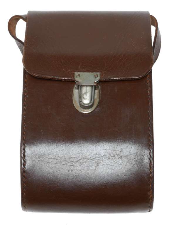 Folding universal vintage film camera antique leather case in used condition
