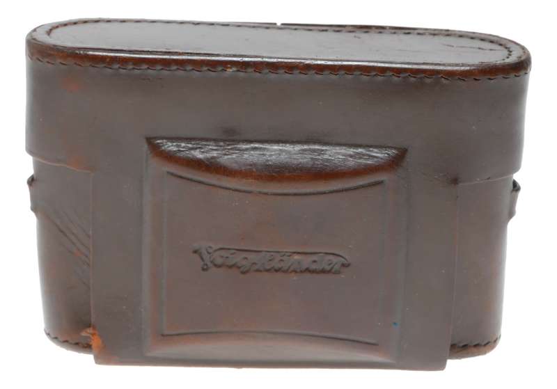 Vintage Voigtlander brown film camera antique leather case in used condition