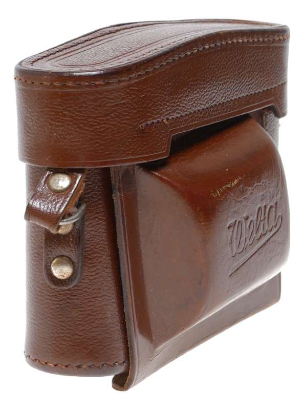 Welta Folding vintage film camera antique leather case in used condition