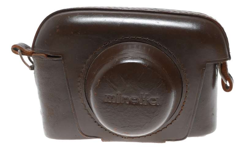 Minolta original vintage film camera antique leather case in used condition