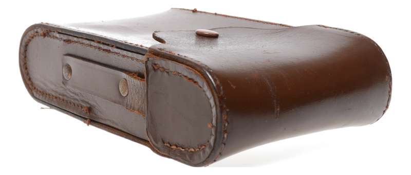 Common vintage film camera antique leather case in used condition strap