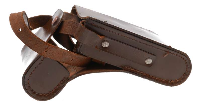 Common vintage film camera antique leather case in used condition strap