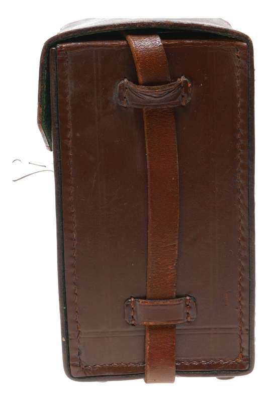 Hard case vintage film camera antique leather in used condition with key strap