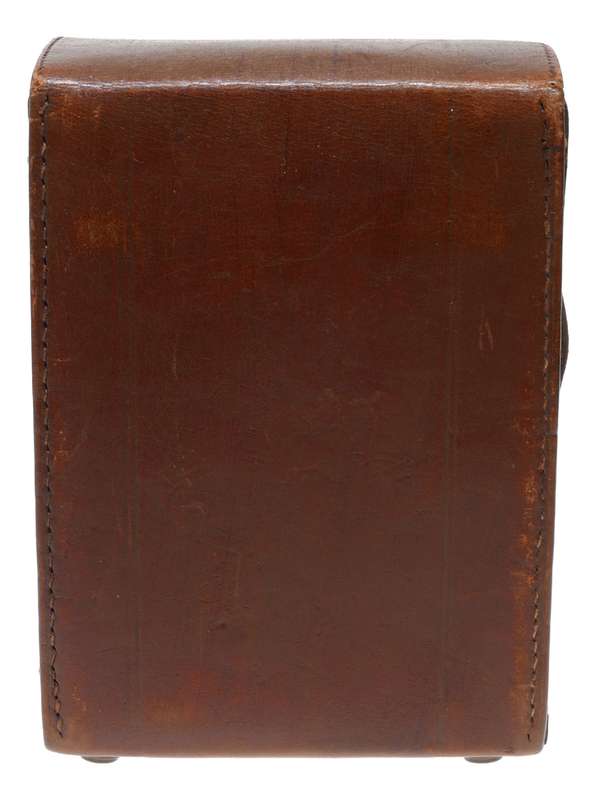 Hard case vintage film camera antique leather in used condition with key strap