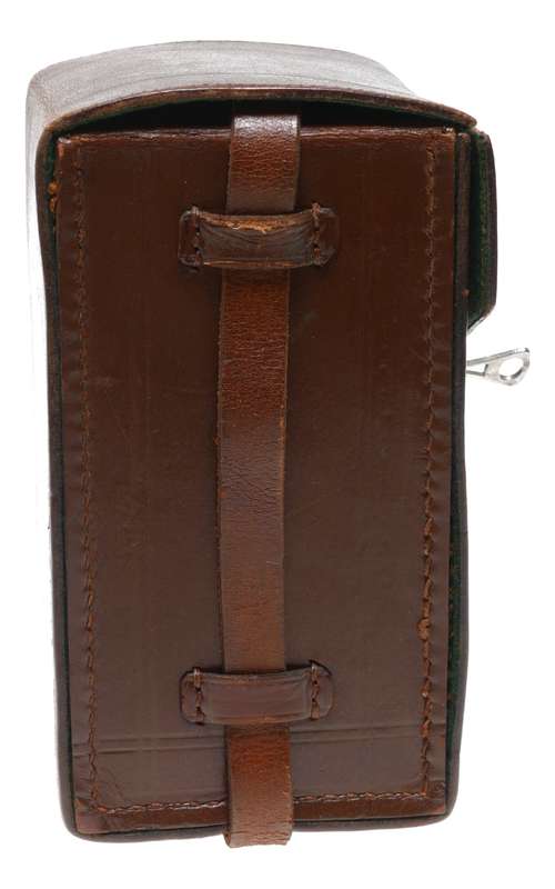 Hard case vintage film camera antique leather in used condition with key strap
