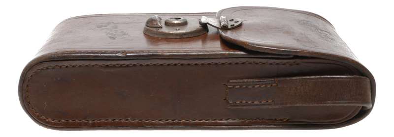 Folding poutch for vintage film camera antique leather case in used condition