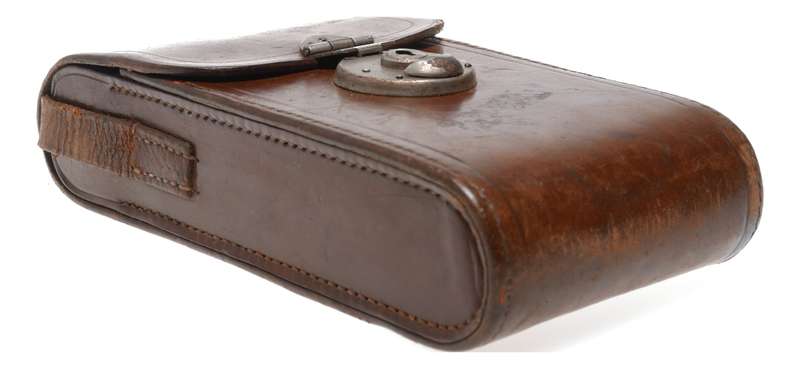 Folding poutch for vintage film camera antique leather case in used condition