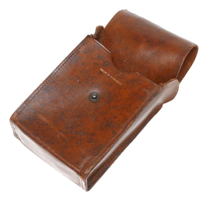 universal folding vintage film camera antique leather case in used condition