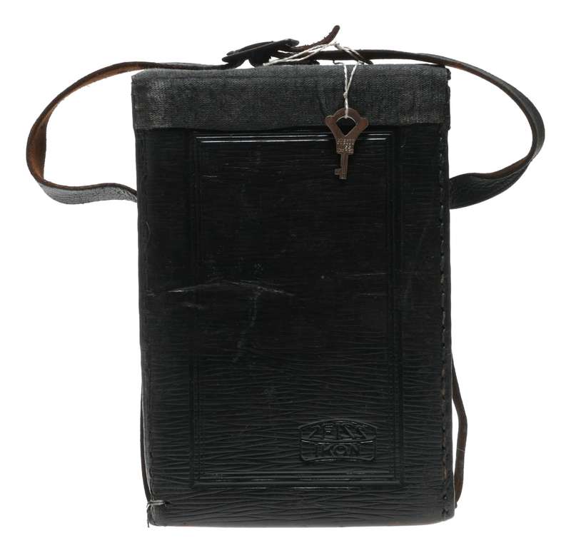 Purple velvet hard vintage film camera antique leather case in used condition