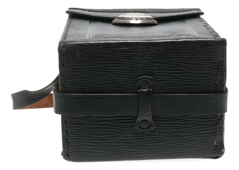 Purple velvet hard vintage film camera antique leather case in used condition