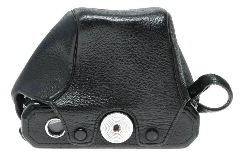 Nikon F Black vintage 35mm film camera antique leather case in used condition strap