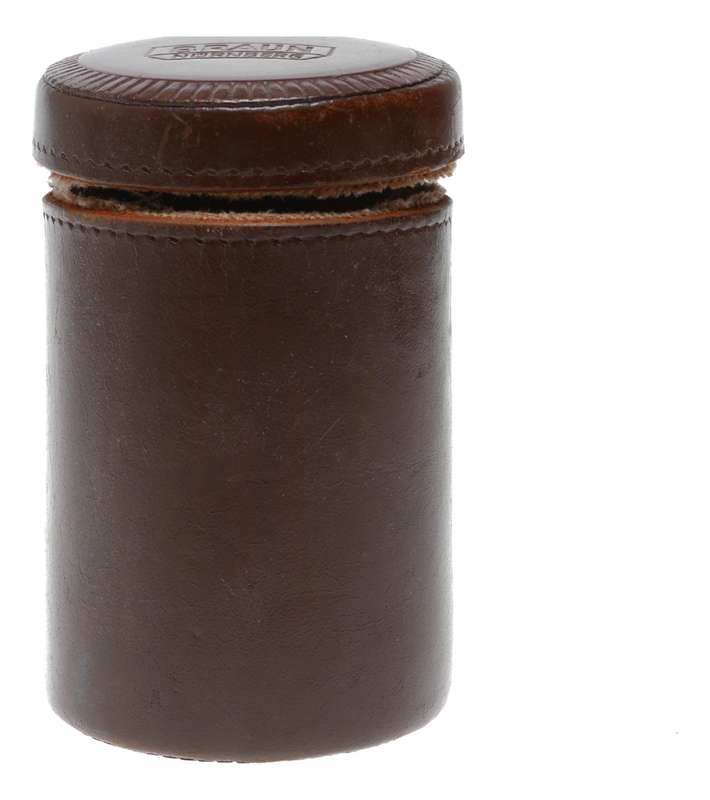 Original vintage film camera antique leather lens case in used condition