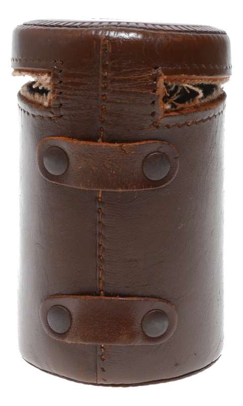 Original vintage film camera antique leather lens case in used condition
