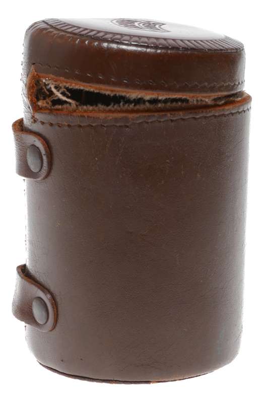 Original vintage film camera antique leather lens case in used condition