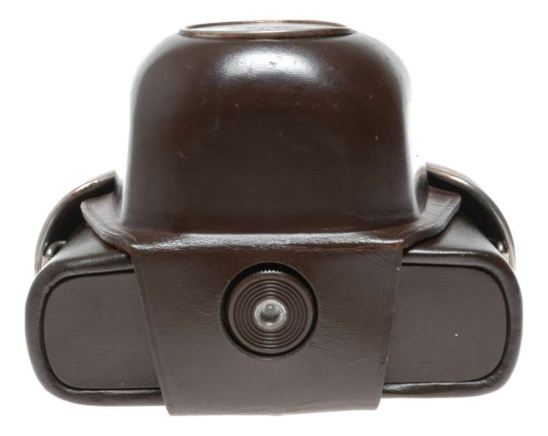 Brown Zeiss vintage film camera antique patent leather case Ikon