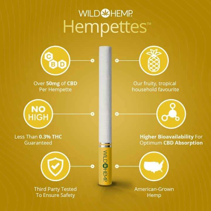 Wild Hemp Pineapple Blaze Hempettes - Wild Hemp Minimum 50mg per Hempette