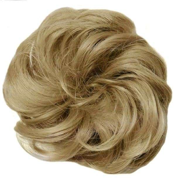 Messy Chignon Scrunchie Hair Bun Pony Updo For Women - Latte Blonde (24J)