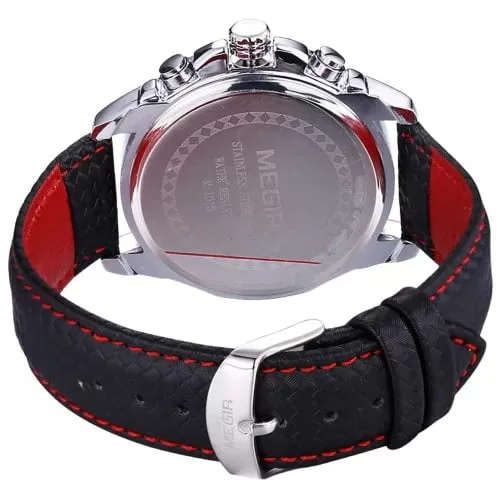 Megir 1010 Mens Leather Quartz Watch