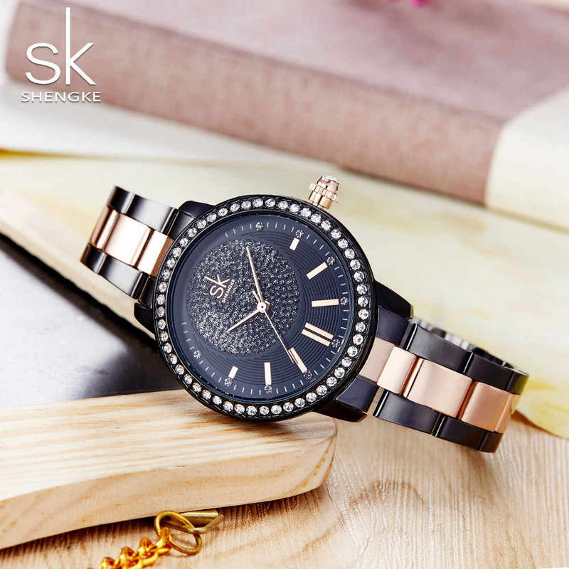 Shengke K0075 Womens Watch - Black/Pink