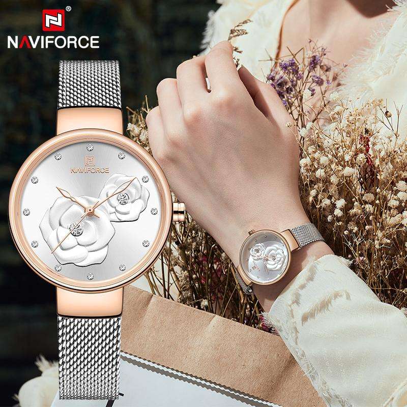 Naviforce 5013 Womens Watch - Silver/Gold
