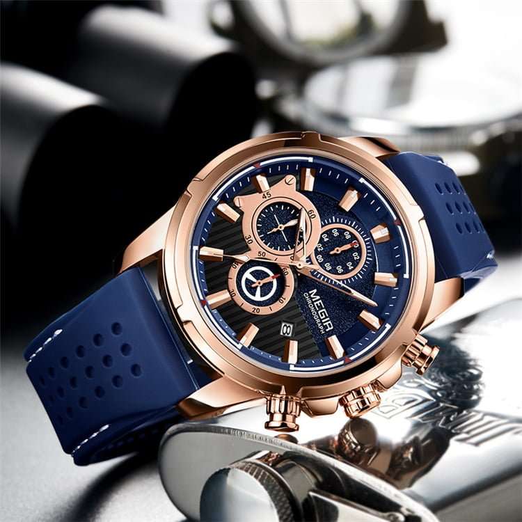 Megir Mens 2101 Chronograph Watch - Blue